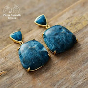 Boucles d'oreilles en Apatite | Boucles d'Oreilles | pierre naturelle bijoux