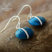 Boucles d'oreilles "Pandore" en Apatite | Boucles d'Oreilles | pierre naturelle bijoux