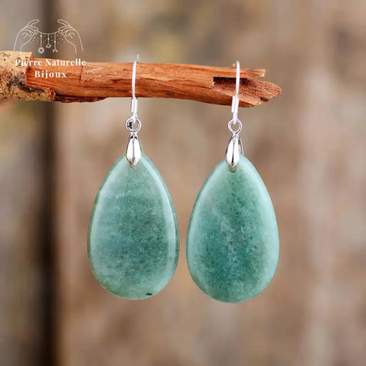 Boucles d'oreilles "Fraîcheur" en Aventurine