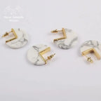 Boucles d'oreilles en Howlite | Boucles d'Oreilles | pierre naturelle bijoux