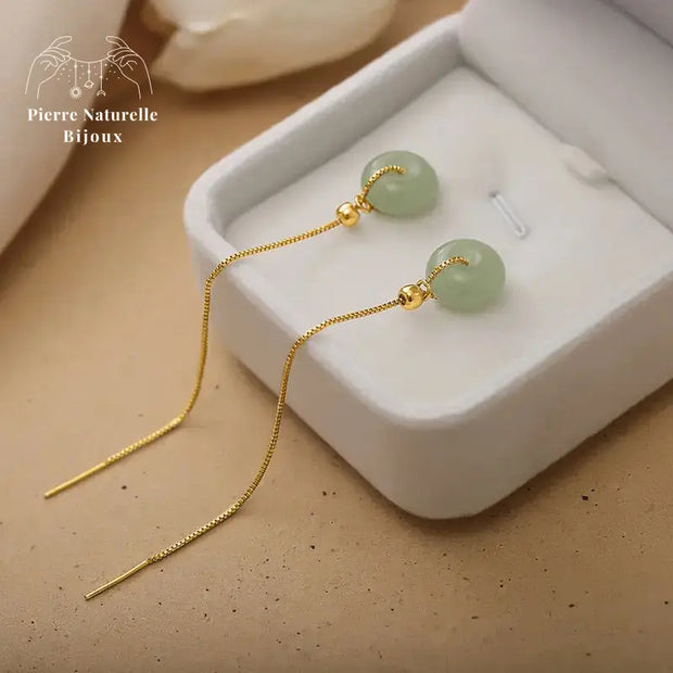 Boucles d'oreilles en Jade | Boucles d'Oreilles | pierre naturelle bijoux