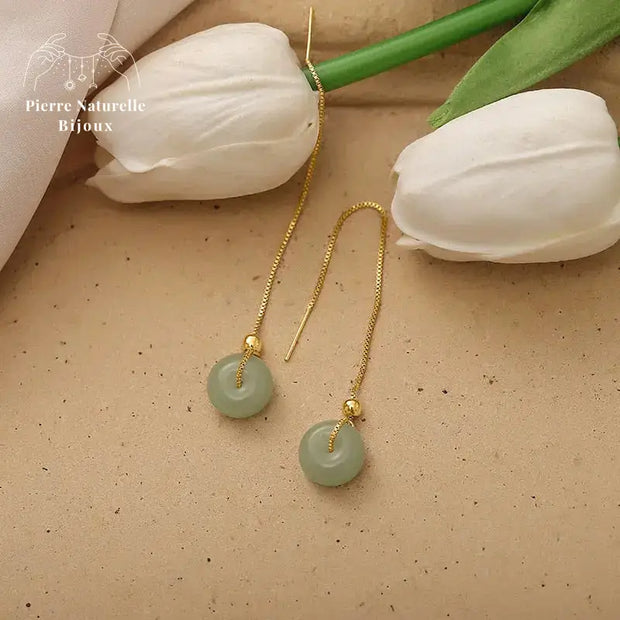 Boucles d'oreilles en Jade | Boucles d'Oreilles | pierre naturelle bijoux