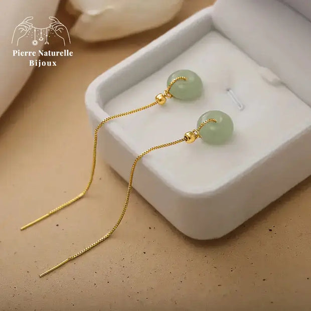 Boucles d'oreilles en Jade | Boucles d'Oreilles | pierre naturelle bijoux