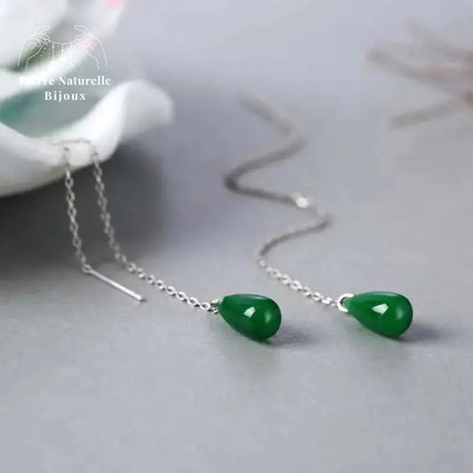 Boucles d'oreilles "Ambition" en Jade | Boucles d'Oreilles | pierre naturelle bijoux