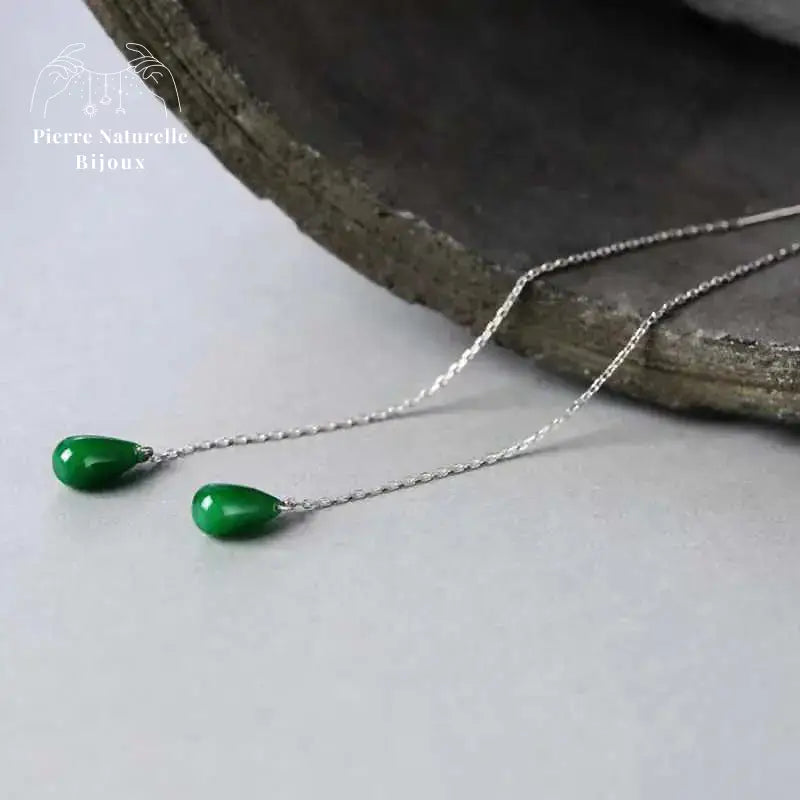 Boucles d'oreilles "Ambition" en Jade | Boucles d'Oreilles | pierre naturelle bijoux