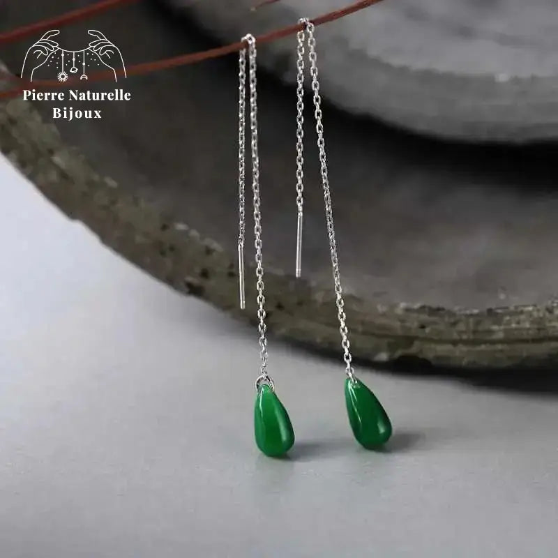 Boucles d'oreilles "Ambition" en Jade | Boucles d'Oreilles | pierre naturelle bijoux