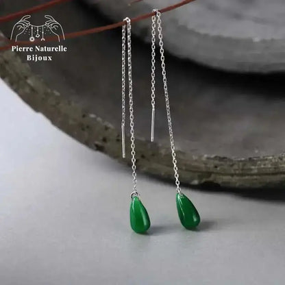 Boucles d'oreilles "Ambition" en Jade | Boucles d'Oreilles | pierre naturelle bijoux