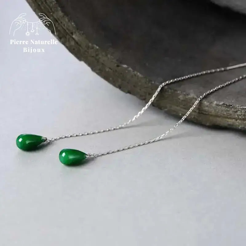 Boucles d'oreilles "Ambition" en Jade | Boucles d'Oreilles | pierre naturelle bijoux