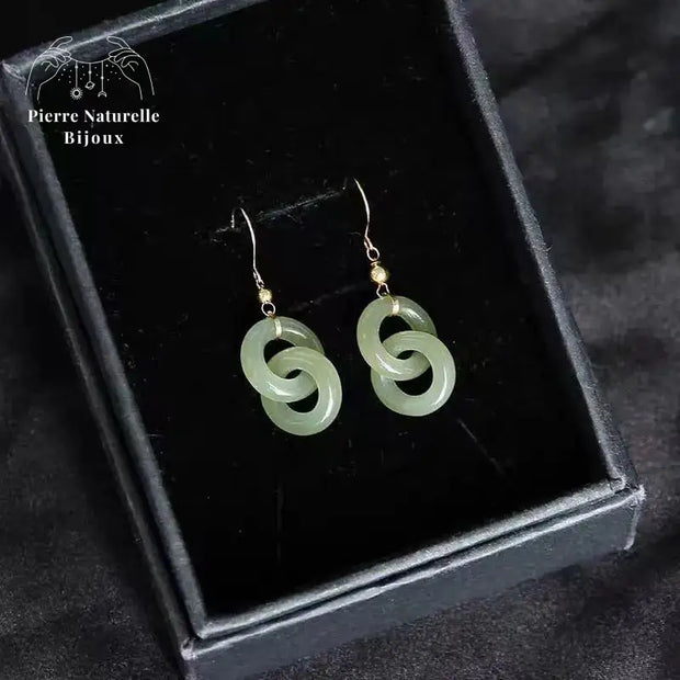 Boucles d'oreilles "Eole" en Jade