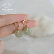 Boucles d'oreilles "Légèreté" en Jade | Boucles d'Oreilles | pierre naturelle bijoux