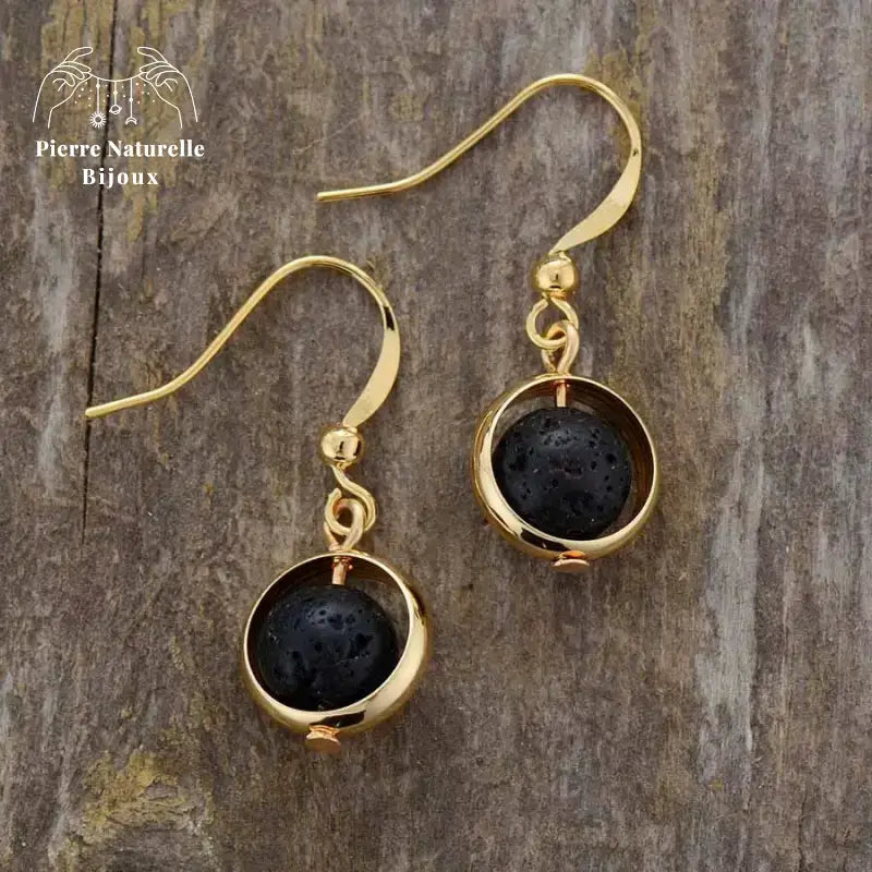 Boucles d'oreilles en Pierre de lave