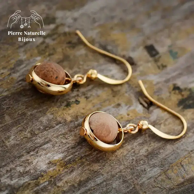 Boucles d'oreilles en Jaspe paysage
