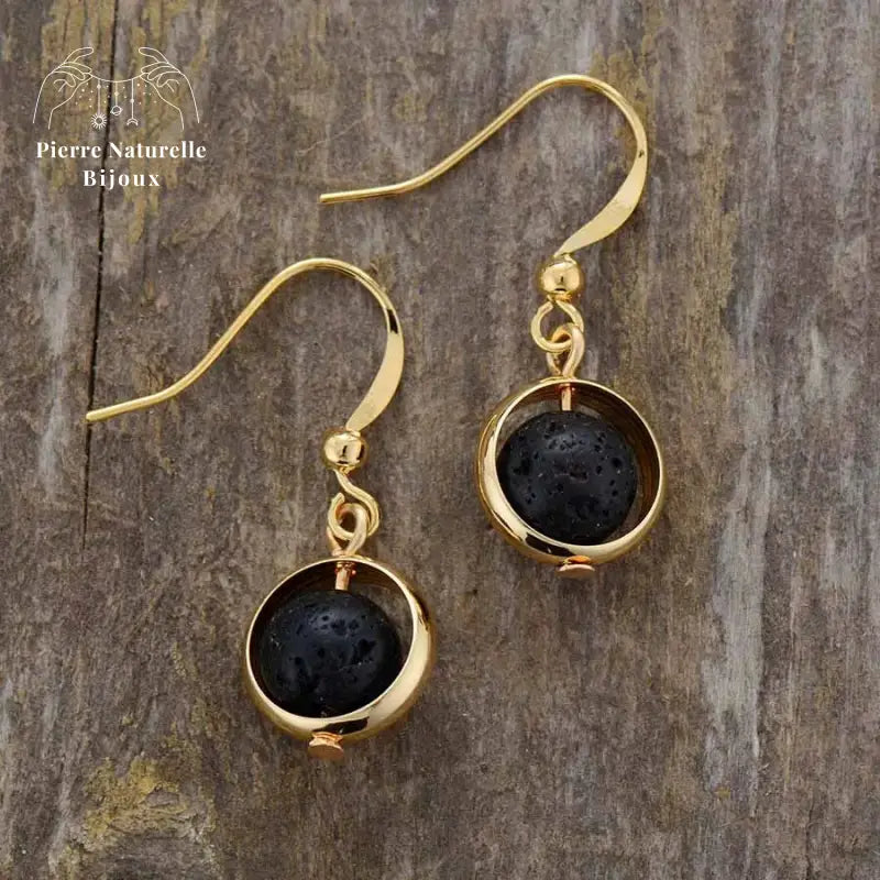 Boucles d'oreilles en Pierre de lave