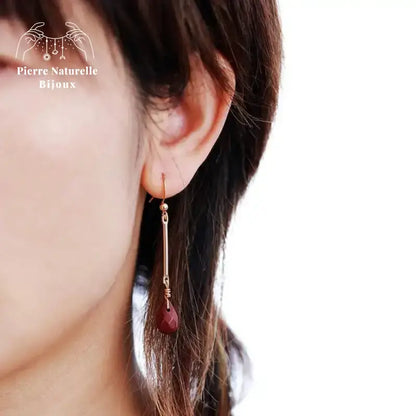 Boucles d'oreilles "Endurance" en Jaspe rouge | Boucles d'Oreilles | pierre naturelle bijoux