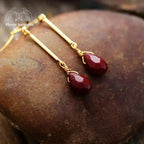 Boucles d'oreilles "Endurance" en Jaspe rouge | Boucles d'Oreilles | pierre naturelle bijoux