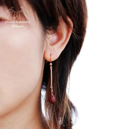 Boucles d'oreilles "Endurance" en Jaspe rouge | Boucles d'Oreilles | pierre naturelle bijoux