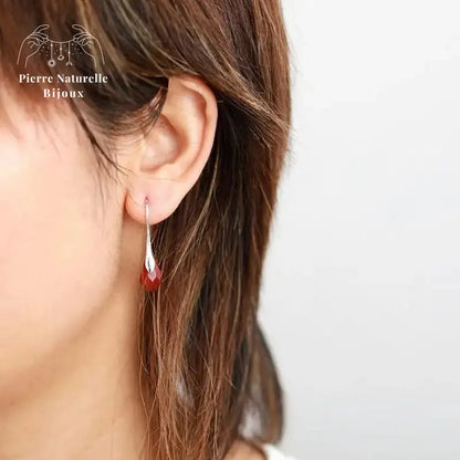 Boucles d'oreilles "Vitalité" en Jaspe rouge | Boucles d'Oreilles | pierre naturelle bijoux