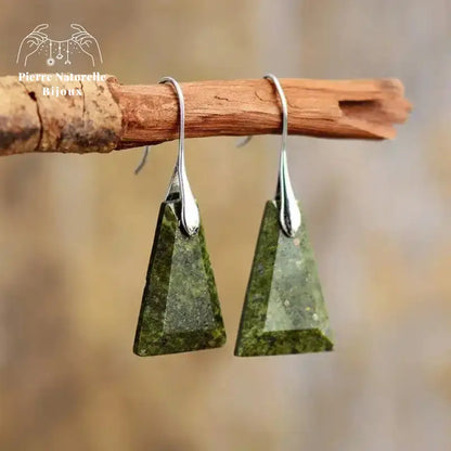 Boucles d'oreilles "Goutte d'eau" en Jaspe