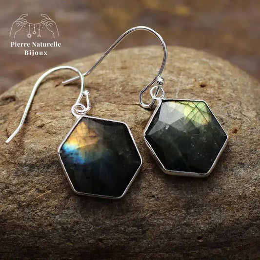 Boucles d'oreilles en Labradorite 