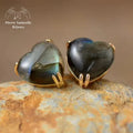 Boucles d'oreilles "Cœur" en Labradorite