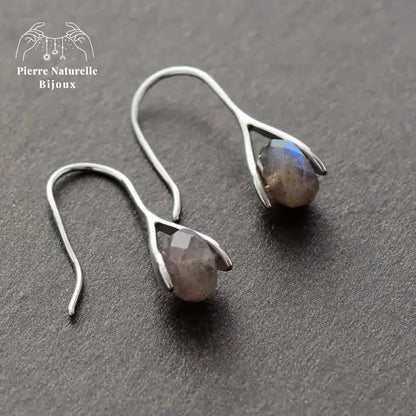 Boucles d'oreilles "Créativité" en Labradorite | Boucles d'Oreilles | pierre naturelle bijoux