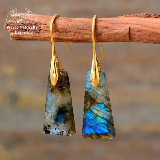 Boucles d'oreilles "Hécate" en Labradorite