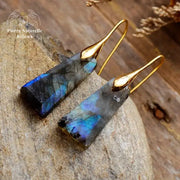 Boucles d'oreilles "Hécate" en Labradorite | Boucles d'Oreilles | pierre naturelle bijoux