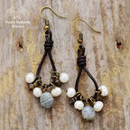 Boucles d'oreilles "Justice" en Labradorite | Boucles d'Oreilles | pierre naturelle bijoux