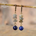 Boucles d'oreilles "Azur" en Labradorite et Lapis-lazuli | Boucles d'Oreilles | pierre naturelle bijoux