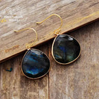 Boucles d'oreilles "Sacré" en Labradorite | Boucles d'Oreilles | pierre naturelle bijoux