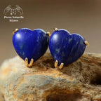 Boucles d'oreilles "Cœur" en Lapis-lazuli | Boucles d'Oreilles | pierre naturelle bijoux