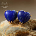 Boucles d'oreilles "Cœur" en Lapis-lazuli | Boucles d'Oreilles | pierre naturelle bijoux