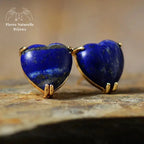 Boucles d'oreilles "Cœur" en Lapis-lazuli | Boucles d'Oreilles | pierre naturelle bijoux