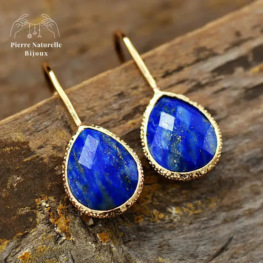 Boucles d'oreilles "Elba" en Lapis-lazuli | Boucles d'Oreilles | pierre naturelle bijoux