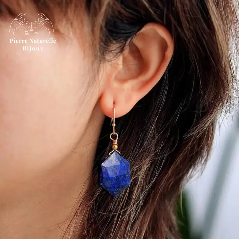 Boucles d'oreilles "Fides" en Lapis-lazuli | Boucles d'Oreilles | pierre naturelle bijoux