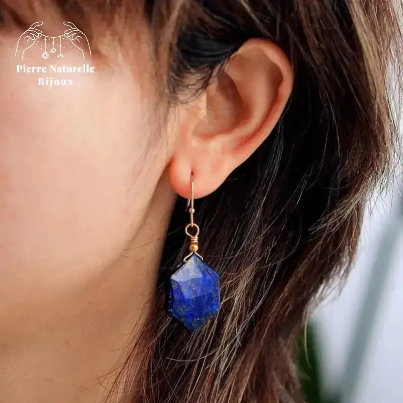 Boucles d'oreilles "Fides" en Lapis-lazuli | Boucles d'Oreilles | pierre naturelle bijoux