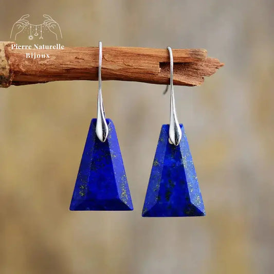 Boucles d'oreilles "Goutte d'eau" en Lapis-lazuli