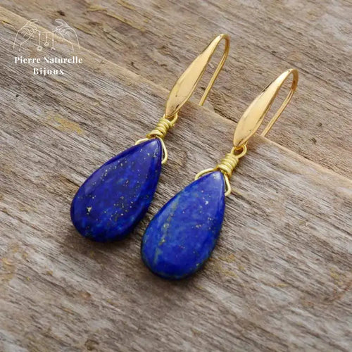 Boucles d'oreilles "Intégrité" en Lapis-lazuli | Boucles d'Oreilles | pierre naturelle bijoux