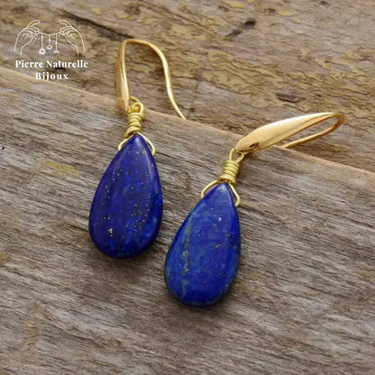 Boucles d'oreilles "Intégrité" en Lapis-lazuli | Boucles d'Oreilles | pierre naturelle bijoux