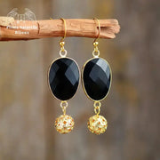 Boucles d'oreilles "Détermination" en Onyx | Boucles d'Oreilles | pierre naturelle bijoux