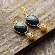 Boucles d'oreilles "Détermination" en Onyx | Boucles d'Oreilles | pierre naturelle bijoux