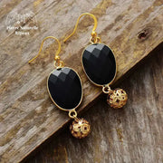 Boucles d'oreilles "Détermination" en Onyx | Boucles d'Oreilles | pierre naturelle bijoux