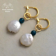 Boucles d'oreilles en perle d'eau douce et Apatite | Boucles d'Oreilles | pierre naturelle bijoux