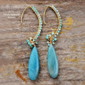 Boucles d'oreilles en pierre Amazonite | Boucles d'Oreilles | pierre naturelle bijoux