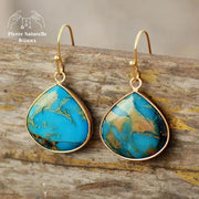 Boucles d'oreilles en pierre Turquoise | Boucles d'Oreilles | pierre naturelle bijoux