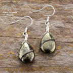 Boucles d'oreilles "Créatif" en Pyrite | Boucles d'Oreilles | pierre naturelle bijoux