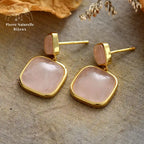 Boucles d'oreilles en Quartz rose