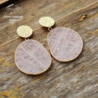 Boucles d'oreilles "Cicatrisation" en Quartz rose | Boucles d'Oreilles | pierre naturelle bijoux