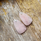 Boucles d'oreilles "Goutte d'eau" en Quartz rose | Boucles d'Oreilles | pierre naturelle bijoux