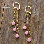 Boucles d'oreilles "Hécate" en Quartz rose